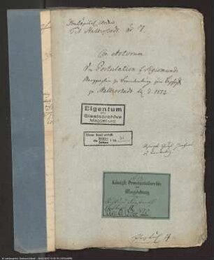 Postulation des Bischofs Sigismund Markgrafen zu Brandenburg