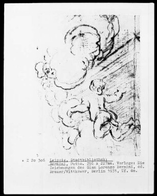 Putto für die Strahlenglorie der Kathedra, Folio recto