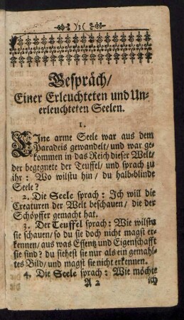 Gespräch/ Einer Erleuchteten und Unerleuchteten Seelen.