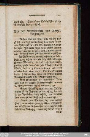 Von den Arzneymitteln und Verhaltungsregeln.