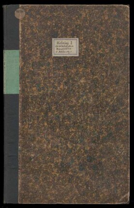Katalog der orientalischen Handschriften I : mit Anhang