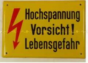 Warnschild: Hochspannung