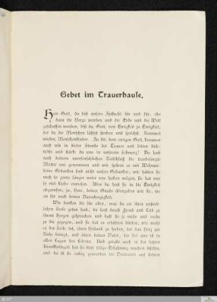 Gebet im Trauerhause
