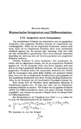 § 72. Integration durch Interpolation.