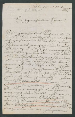 Brief an Musikverlag Ed. Bote und G. Bock 19.01.1864