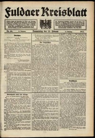Ausgabe vom Donnerstag, den 23. Februar 1911.