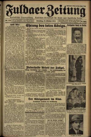 Ausgabe vom Samstag, den 13. Oktober 1934.