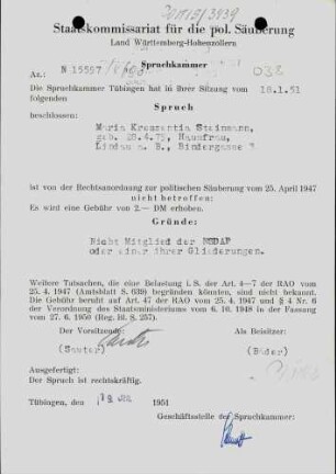 Steinmann, Maria Kreszentia