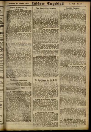 Zweite Ausgabe vom Samstag, den 23. Oktober 1920.