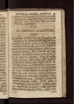 XXIV. Suo Georgio Spalatino / Martin Luther