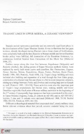 15: Trajanic Limes in Upper Moesia, a ceramic viewpoint