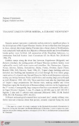 15: Trajanic Limes in Upper Moesia, a ceramic viewpoint