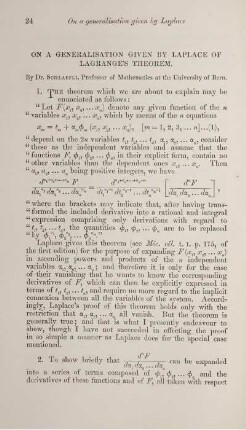 On a generalisation given by laplace of Lagrange's theorem.