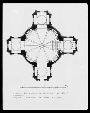 Grundriss der Kirche Santa Maria della Croce in Crema