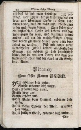 Litaney vom süssen Namen Jesu. - Andächtiges Lied Von der Liebe Gottes.