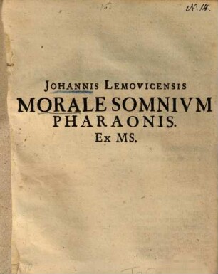 Morale somnium Pharaonis