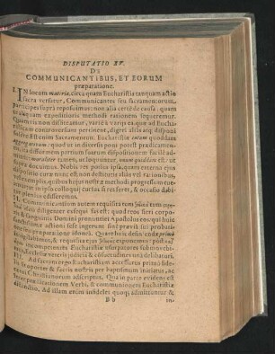 Disputatio XV. De Communicantibus, Et Eorum praeparatione.