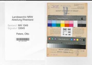 Entnazifizierung Otto Peters , geb. 02.07.1903 (Vertreter)