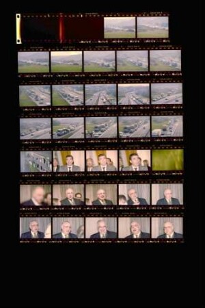 Bundeskanzler Helmut Kohl Rumänischer Ministerpräsident Petre Roman in Stuttgart Autobahndreieck Leonberg
