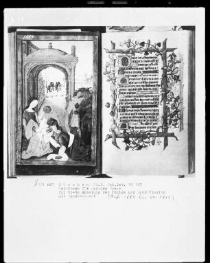 Lateinisches Gebetbuch mit Kalendarium — Anbetung der Könige, Folio 55verso