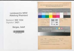 Entnazifizierung Adolf Berges , geb. 16.10.1906 (Verwaltungsinspektor)