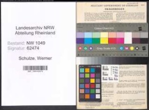 Entnazifizierung Werner Schulze , geb. 29.03.1911 (Lehrer)