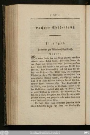 Sechste Abtheilung.