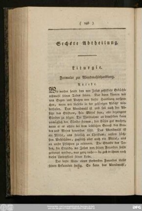 Sechste Abtheilung.