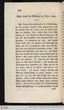 Reise durch die Schweiz im Jahr 1786