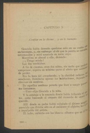 Capítulo X - Confiar en lo divino... y en lo humano.