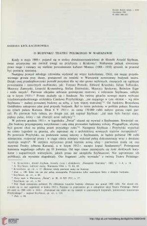 17: O budynku Teatru Polskiego w Warszawie