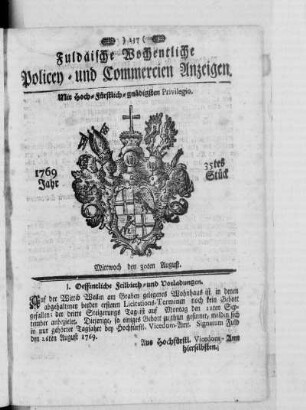 35tes Stück, Ausgabe vom 30. August 1769