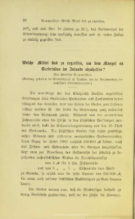 I.4. Welche Mittel sind zu ergreifen, um den Mangel an Gerbrinden im Inlande abzuhelfen?
