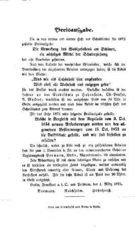 Preisaufgabe