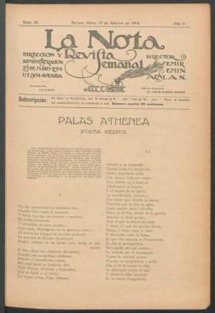 Palas Athenea : (Poema inédito)