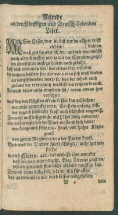 Anrede an den Gönstigen und Deutsch-liebenden Leser.