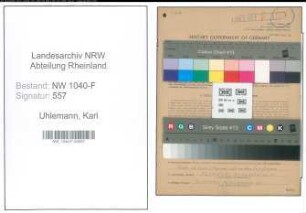 Entnazifizierung Karl Uhlemann , geb. 08.01.1905 (Zollbeamter)