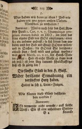 103-112, Die fuenffte Suend in den h. Geist