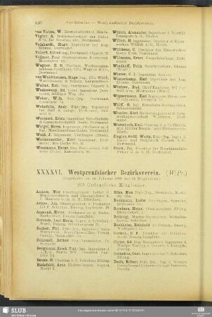 XXXXVI. Westpreußischer Bezirksverein.