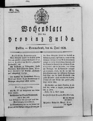 Nr. 24, Ausgabe vom 14. Juni 1828