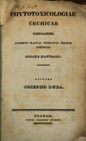 Phytotoxicologiae Cechicae tentamen, exhibens plantas venenatas Cechiae indigenas