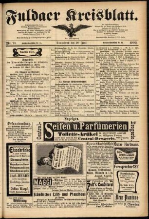 Zweite Ausgabe vom Samstag, den 28. Juni 1902.