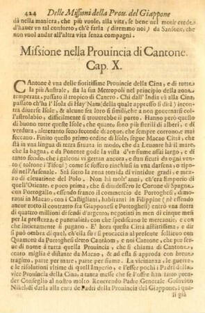 Cap. X. Missione nella Provincia di Cantone