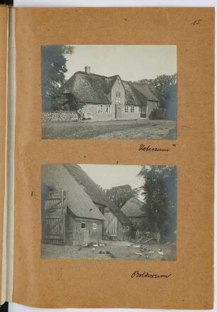 Bauernhaus, Utersum. Bauernhaus, Wyk-Boldixum: Ansichten (aus: Skizzen- und Fotoalbum 27)