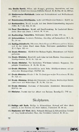 Skulpturen (Nr. 371-375)