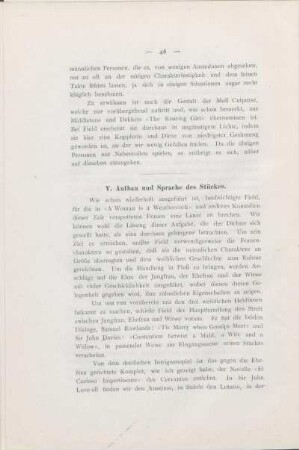 V. Aufbau und Sprache des Stückes.