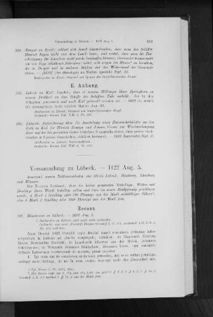 Versammlung zu Lübeck. - 1422 Aug. 5.