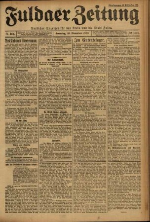 Ausgabe vom Sonntag, den 18. November 1923.