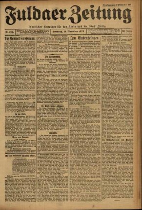 Ausgabe vom Sonntag, den 18. November 1923.