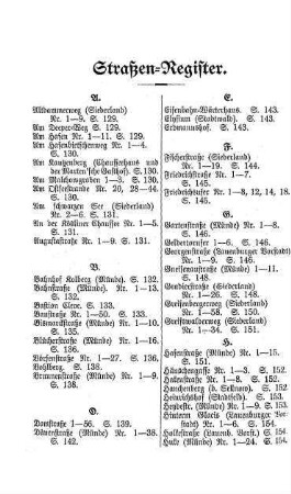 Straßenregister